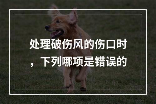 处理破伤风的伤口时，下列哪项是错误的