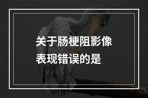 关于肠梗阻影像表现错误的是