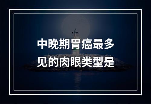 中晚期胃癌最多见的肉眼类型是