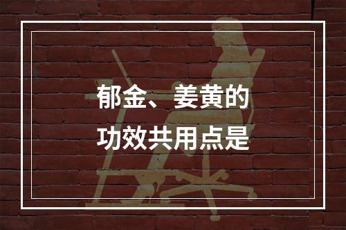 郁金、姜黄的功效共用点是