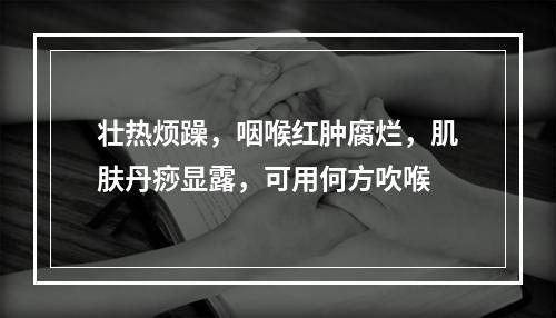 壮热烦躁，咽喉红肿腐烂，肌肤丹痧显露，可用何方吹喉