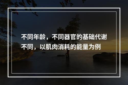 不同年龄，不同器官的基础代谢不同，以肌肉消耗的能量为例