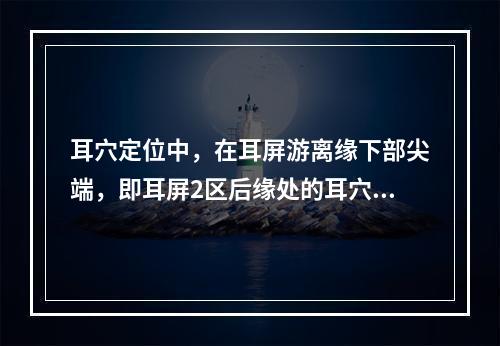 耳穴定位中，在耳屏游离缘下部尖端，即耳屏2区后缘处的耳穴是：