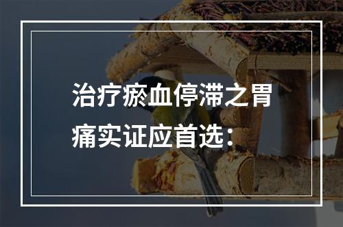 治疗瘀血停滞之胃痛实证应首选：