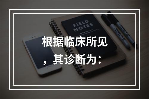 根据临床所见，其诊断为：