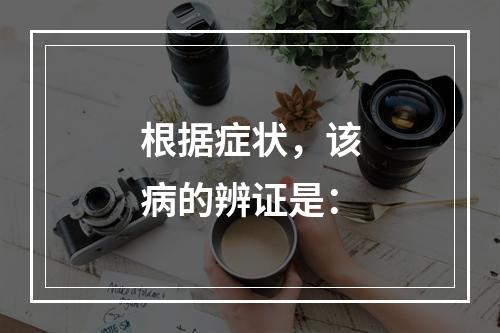 根据症状，该病的辨证是：