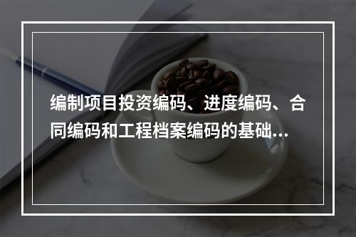 编制项目投资编码、进度编码、合同编码和工程档案编码的基础是（