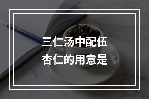 三仁汤中配伍杏仁的用意是