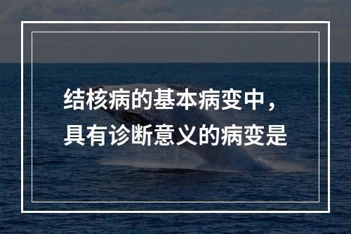 结核病的基本病变中，具有诊断意义的病变是