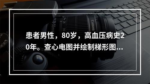 患者男性，80岁，高血压病史20年。查心电图并绘制梯形图，梯