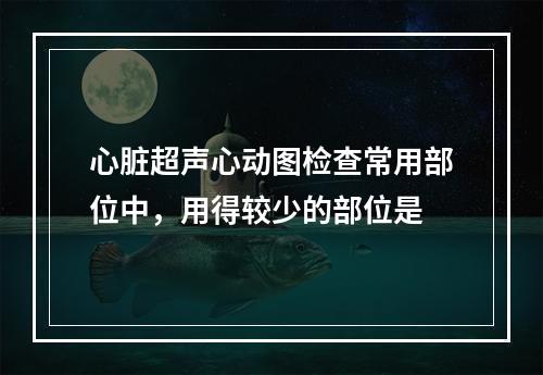 心脏超声心动图检查常用部位中，用得较少的部位是