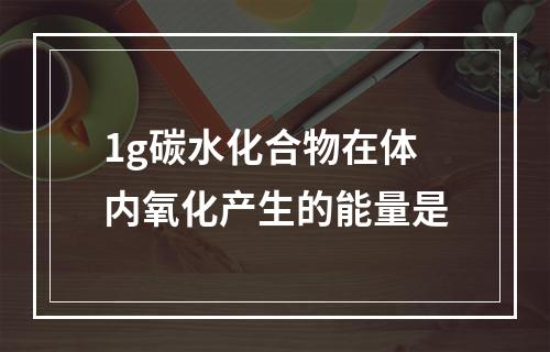 1g碳水化合物在体内氧化产生的能量是