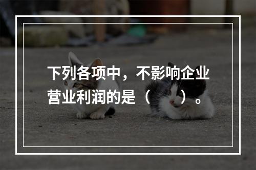 下列各项中，不影响企业营业利润的是（　　）。