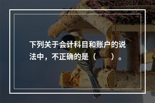 下列关于会计科目和账户的说法中，不正确的是（　　）。