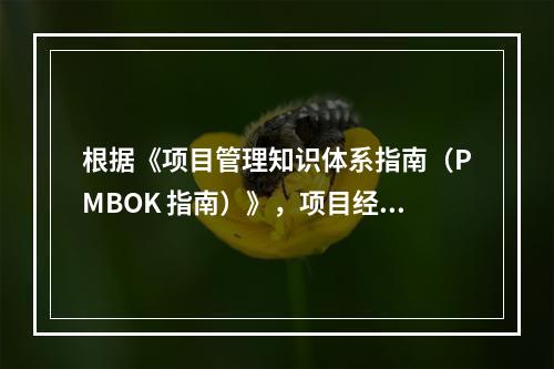 根据《项目管理知识体系指南（PMBOK 指南）》，项目经理应