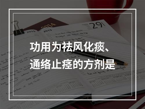 功用为祛风化痰、通络止痉的方剂是