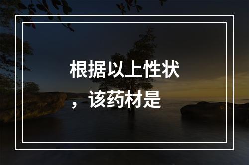 根据以上性状，该药材是