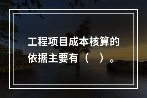 工程项目成本核算的依据主要有（　）。