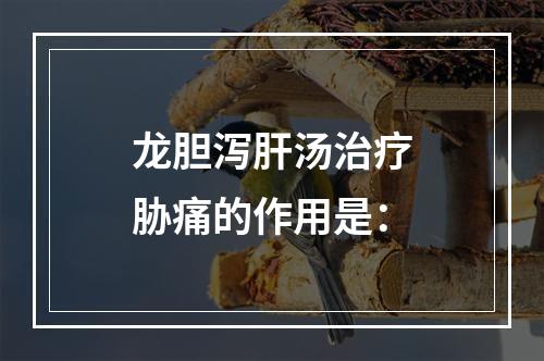 龙胆泻肝汤治疗胁痛的作用是：