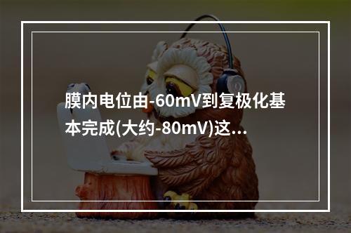 膜内电位由-60mV到复极化基本完成(大约-80mV)这段时