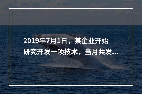 2019年7月1日，某企业开始研究开发一项技术，当月共发生研