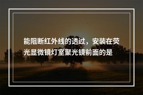 能阻断红外线的透过，安装在荧光显微镜灯室聚光镜前面的是