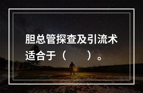 胆总管探查及引流术适合于（　　）。