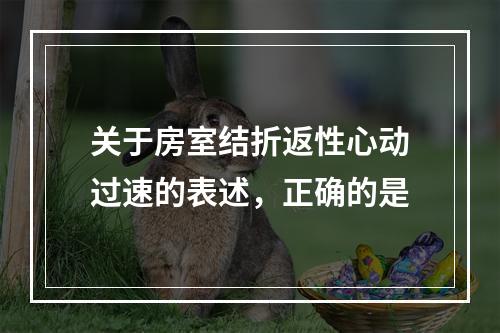 关于房室结折返性心动过速的表述，正确的是