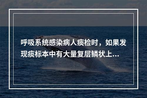 呼吸系统感染病人痰检时，如果发现痰标本中有大量复层鳞状上皮细