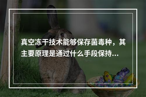 真空冻干技术能够保存菌毒种，其主要原理是通过什么手段保持不损