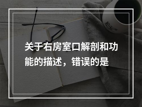 关于右房室口解剖和功能的描述，错误的是