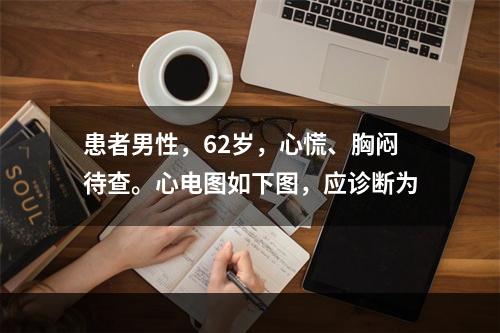 患者男性，62岁，心慌、胸闷待查。心电图如下图，应诊断为