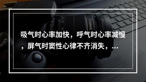 吸气时心率加快，呼气时心率减慢，屏气时窦性心律不齐消失，应诊