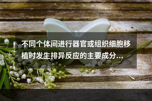 不同个体间进行器官或组织细胞移植时发生排异反应的主要成分是