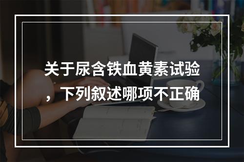 关于尿含铁血黄素试验，下列叙述哪项不正确