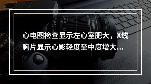 心电图检查显示左心室肥大，X线胸片显示心影轻度至中度增大，两