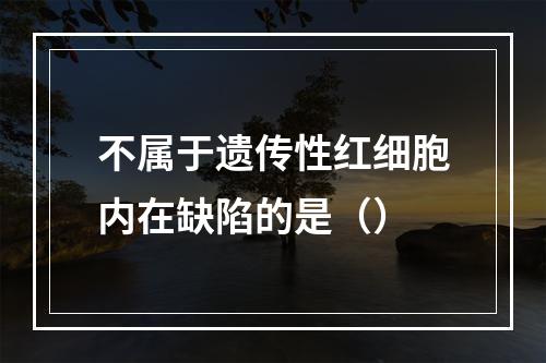 不属于遗传性红细胞内在缺陷的是（）