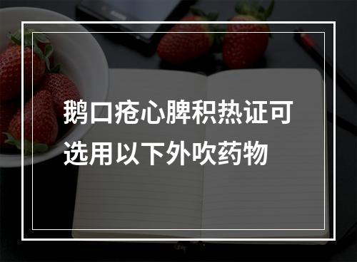 鹅口疮心脾积热证可选用以下外吹药物