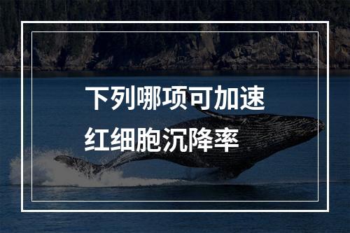 下列哪项可加速红细胞沉降率