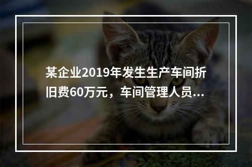 某企业2019年发生生产车间折旧费60万元，车间管理人员工资