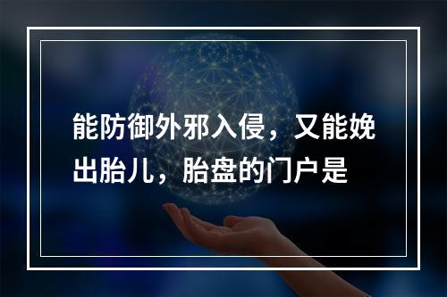 能防御外邪入侵，又能娩出胎儿，胎盘的门户是