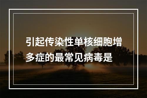 引起传染性单核细胞增多症的最常见病毒是