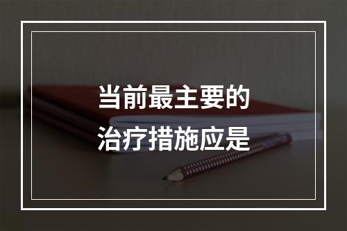 当前最主要的治疗措施应是