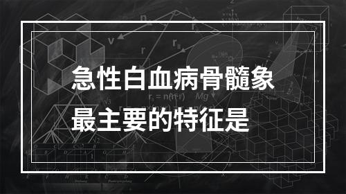 急性白血病骨髓象最主要的特征是