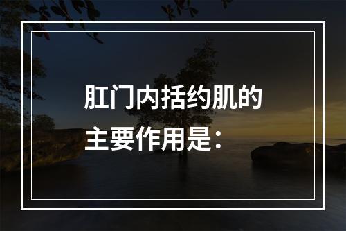 肛门内括约肌的主要作用是：