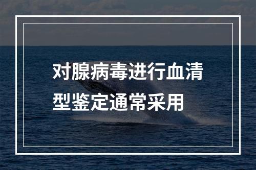 对腺病毒进行血清型鉴定通常采用