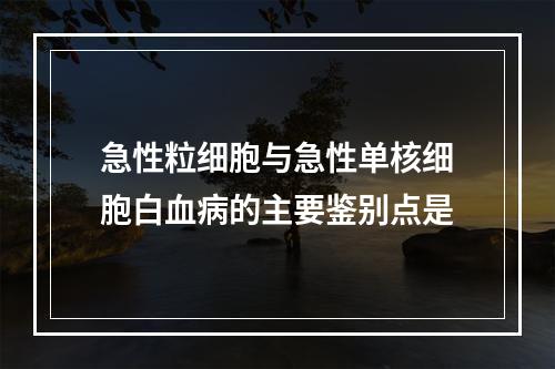 急性粒细胞与急性单核细胞白血病的主要鉴别点是