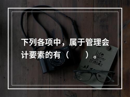 下列各项中，属于管理会计要素的有（　　）。