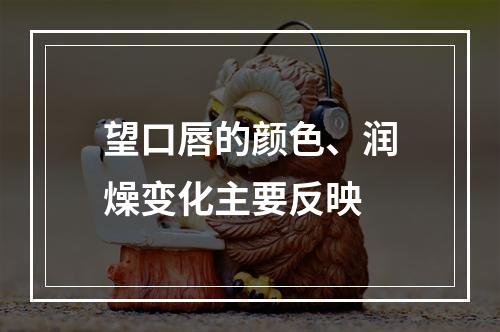 望口唇的颜色、润燥变化主要反映