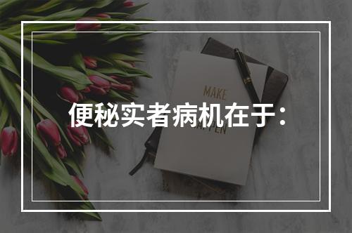 便秘实者病机在于：